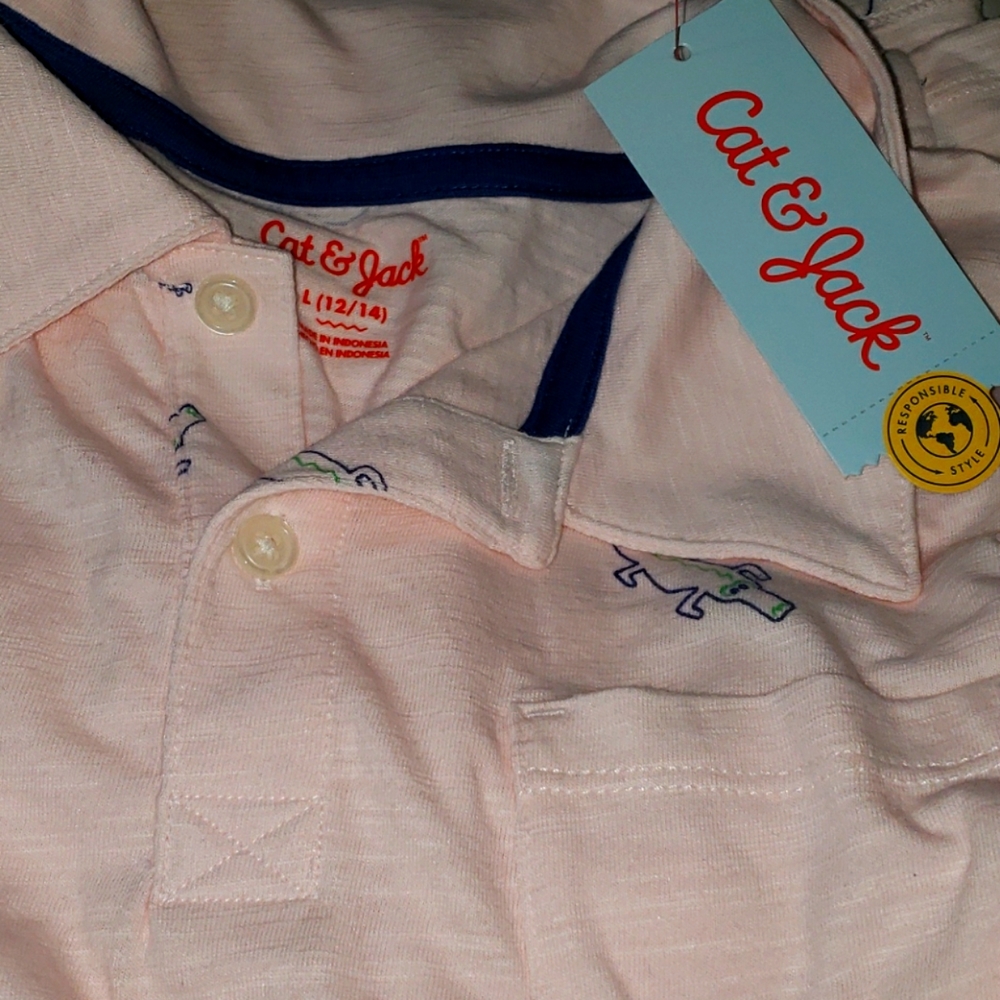 NWT L Cat & Jack Blush short sleeve shirt